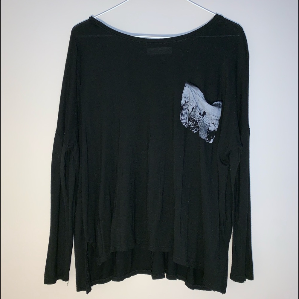 Black Long Sleeve Shirt with NYC Pocket